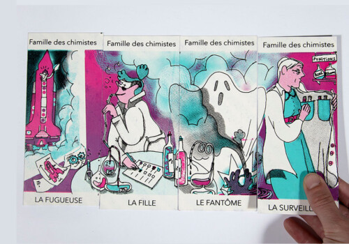 L'internat, jeu de 7 familles, sérigraphie, 2018, Léonore EQUOY