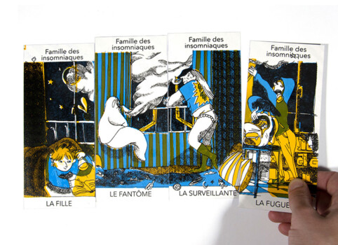 L'internat, jeu de 7 familles, sérigraphie, 2018, Léonore EQUOY