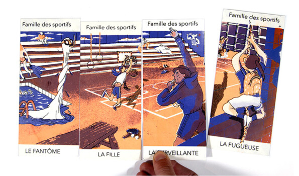 L'internat, jeu de 7 familles, sérigraphie, 2018, Léonore EQUOY