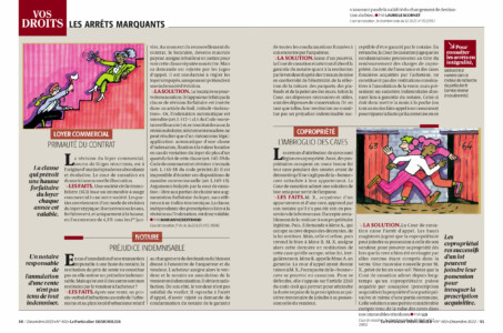 Le Particulier Immobilier N°402 - Décembre 2022 - Illustration rubrique arrêts marquants