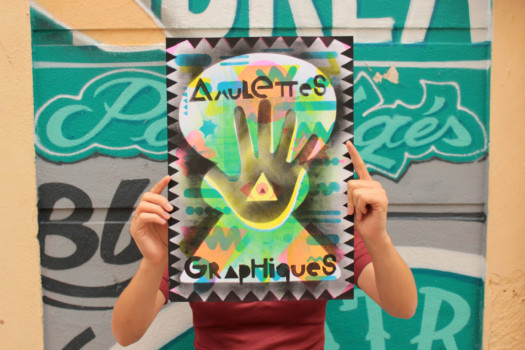 Poster A3, pochoirs acrylique, Alexis Grasset, Nîmes, 2022