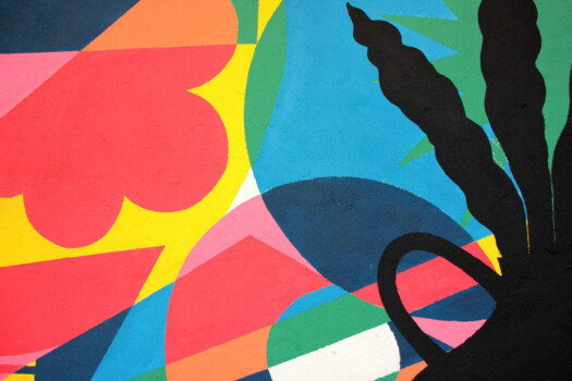 Detail, fresque, collaboration Léonore Equoy et Alexis Grasset, Nimes, 2022