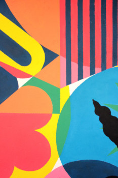 Detail, fresque, collaboration Léonore Equoy et Alexis Grasset, Nimes, 2022