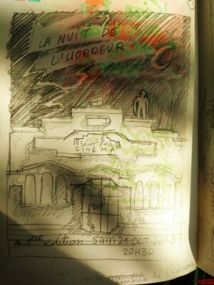 Croquis préparatoire n°2. Cinéma St Paul à Rezé