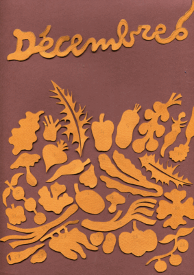 recherches en papier découpé pour une page de calendrier