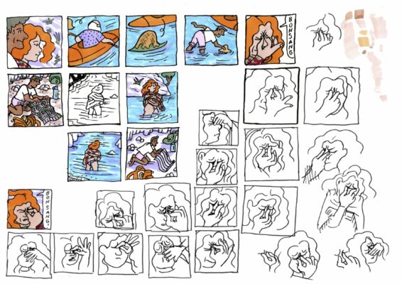 Marseille, mars 2025
Essais de pages bd à Sugiton